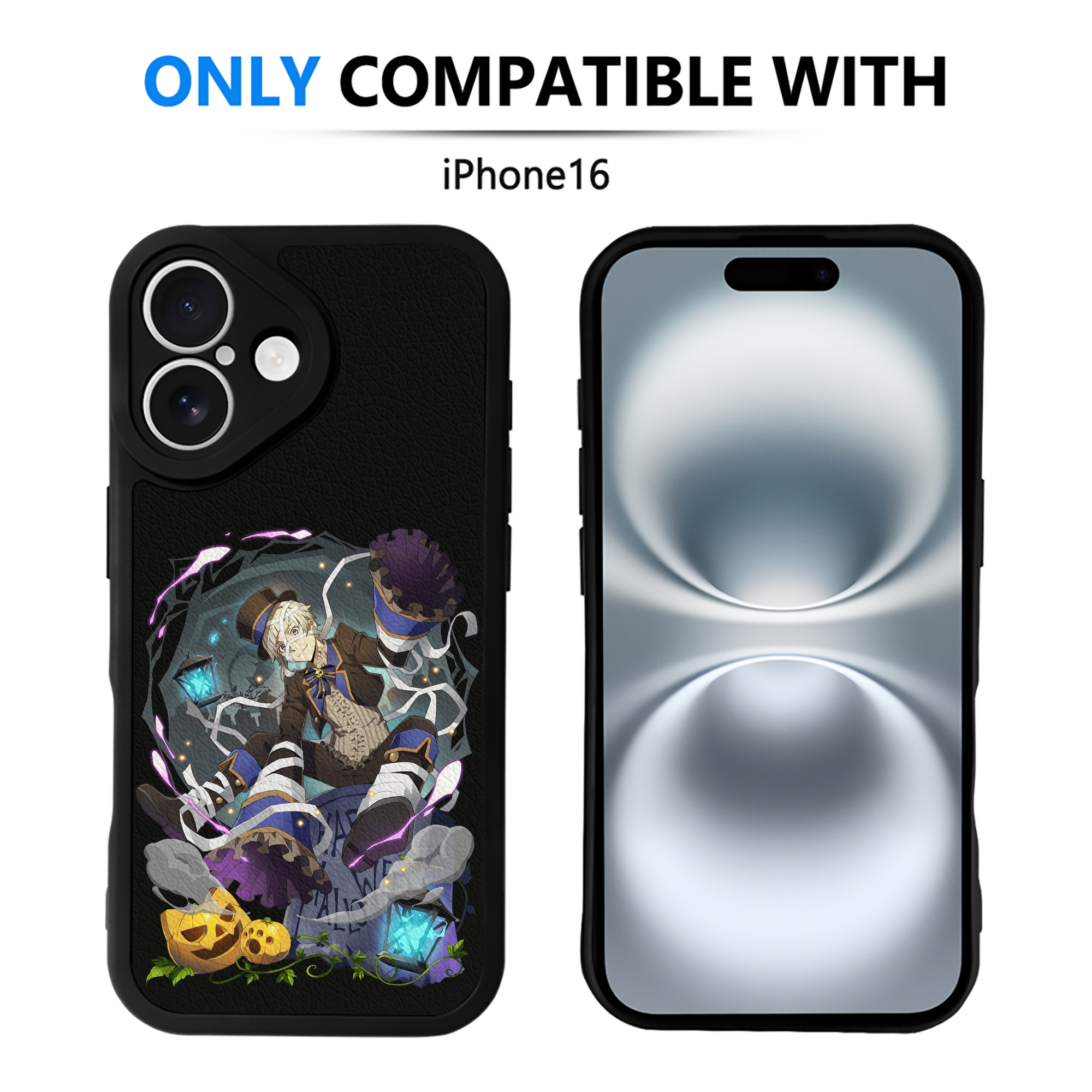 （画像用） 文豪ストレイドッグス Bungo Stray Dogs 【iPhone 16シリーズ対応】シリコンスマホケース（レザー調） 材質：シリコン